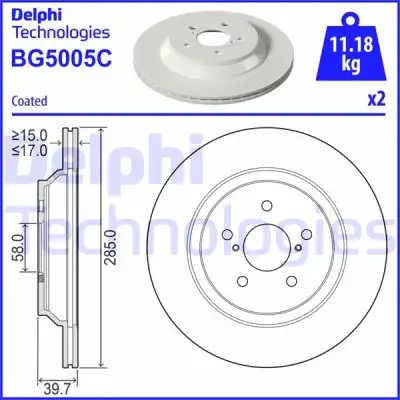Fren Disk Ayna Arka Sağ ve Sol DELPHI BG5005C - 1. Görsel