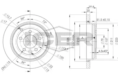 Fren Disk Ayna Arka Sağ ve Sol LAND ROVER ORJINAL SDB000636 - 1. Görsel