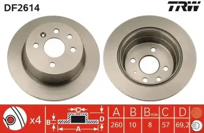 Fren Disk Ayna Arka Sağ ve Sol OPEL ORJINAL 93182294 - 1. Görsel