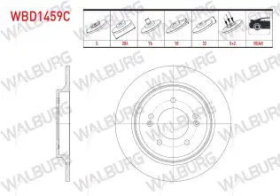 Fren Disk Ayna Arka Sağ ve Sol WALBURG WBD1459C