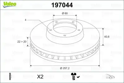 Fren Disk Ayna Ön Sağ ve Sol VALEO 197044 - 1. Görsel