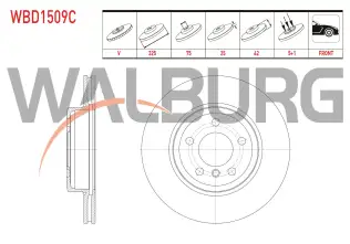 Fren Disk Ayna Ön Sağ ve Sol WALBURG WBD1509C