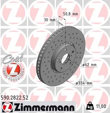 Fren Disk Ayna Ön Sağ ve Sol ZIMMERMANN 590.2822.52 - 1. Görsel