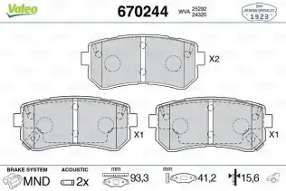 Fren Disk Balata Arka VALEO 670244