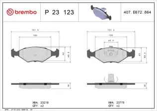 Fren Disk Balata Ön BREMBO P 23 123