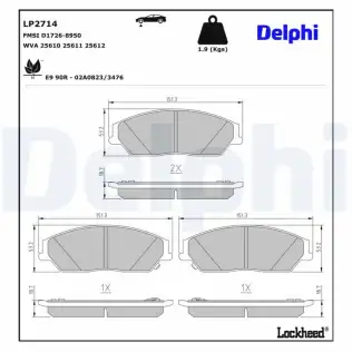 Fren Disk Balata Ön DELPHI LP2714