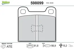 Fren Disk Balata Ön VALEO 598099