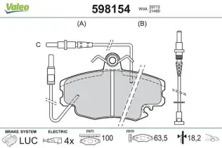 Fren Disk Balata Ön VALEO 598154