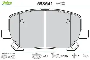 Fren Disk Balata Ön VALEO 598541