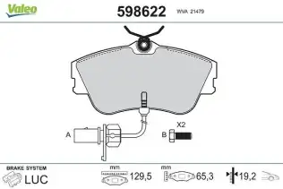 Fren Disk Balata Ön VALEO 598622
