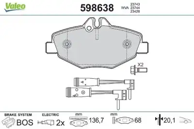 Fren Disk Balata Ön VALEO 598638 - 1. Görsel