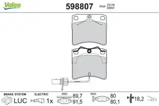 Fren Disk Balata Ön VALEO 598807
