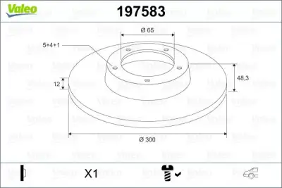 VALEO 197583 Fren Diski Arka - 1. Görsel