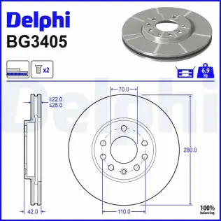 Fren Diski DELPHI BG3405