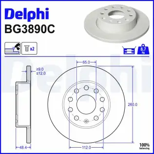 Fren Diski DELPHI BG3890C