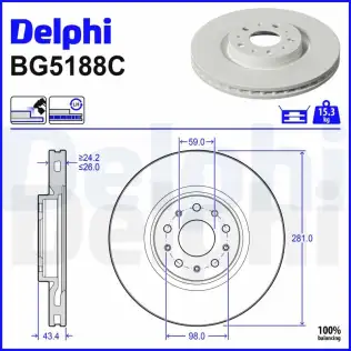 Fren Diski DELPHI BG5188C
