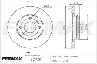 Fren Diski FREMAX BD-7501