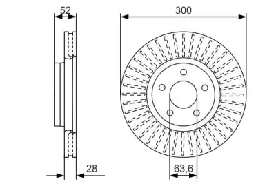 Fren Diski. Ön. 300 /28 26 Mm . Kaplamali. Yüksek Karbon Alaşimli - 5. Görsel
