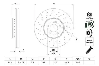 BOSCH 0986479G40 Fren Diski