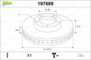 VALEO 197689 Fren Diski Ön
