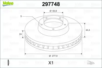 VALEO 297748 Fren Diski Ön - 1. Görsel