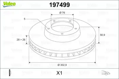 VALEO 197499 Fren Diski Ön - 1. Görsel