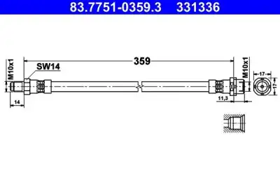Fren Hortumu Arka Sağ ATE 83.7751-0359.3 - 1. Görsel
