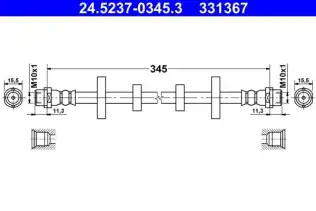 Fren Hortumu Ön Sağ veya Sol ATE 24.5237-0345.3