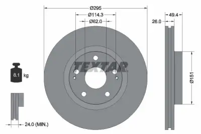 Fren Takımı, Diskli Fren Virtual Brake Set TEXTAR 2376802-1680-00 - 3. Görsel