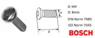 BOSCH 1003421016 Gömme Başlı Vida