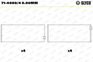 Biyel Yatak Çanağı GLYCO 71-4080/4 0.50mm