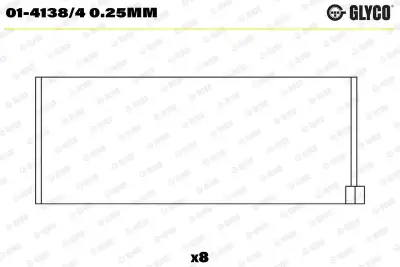 Biyel Yatak Çanağı GLYCO 01-4138/4 0.25mm - 1. Görsel