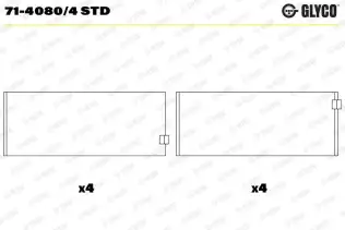 Biyel Yatak Çanağı GLYCO 71-4080/4 STD