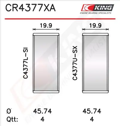 Biyel Yatak Çanağı KING CR4377XA 020 - 1. Görsel