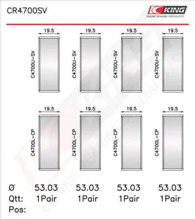 Biyel Yatak Çanağı KING CR4700SV0.5 - 2. Görsel