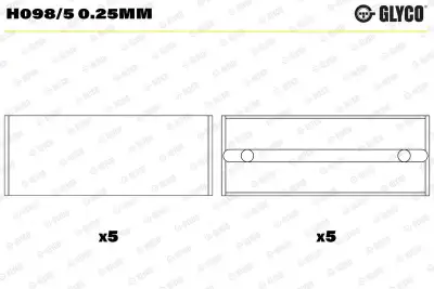 Krank Mili Yatak Çanağı GLYCO H098/5 0.25mm - 1. Görsel