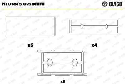 Krank Mili Yatak Çanağı GLYCO H1018/5 0.50mm - 1. Görsel