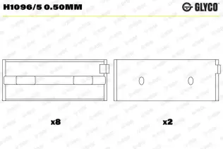 Krank Mili Yatak Çanağı GLYCO H1096/5 0.50mm