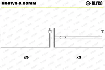Krank Mili Yatak Çanağı GLYCO H997/5 0.25mm - 1. Görsel