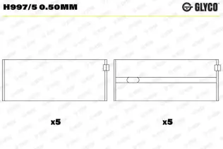 Krank Mili Yatak Çanağı GLYCO H997/5 0.50mm