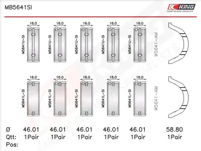 Krank Mili Yatak Çanağı Seti Ndc KOLBENSCHMIDT MS-3882A STD - 2. Görsel