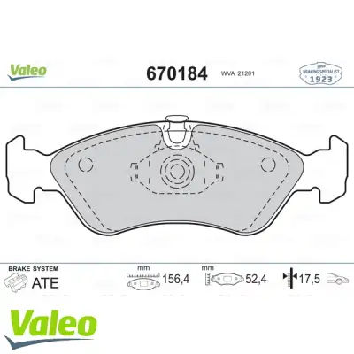 VALEO 670184 Fren Balatası Ön - 3. Görsel