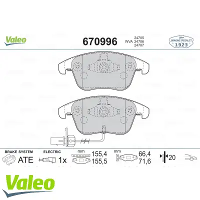 VALEO 670996 Fren Balatası Ön - 3. Görsel