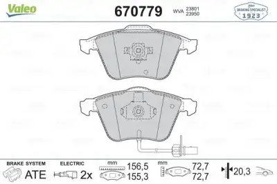 VALEO 670779 Fren Balatası Ön - 1. Görsel