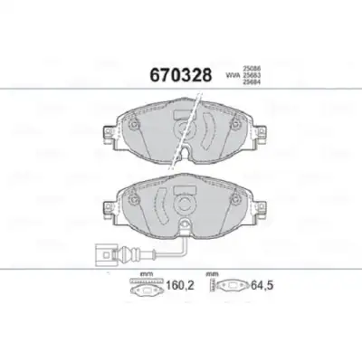 VALEO 670328 Fren Balatası Ön - 3. Görsel