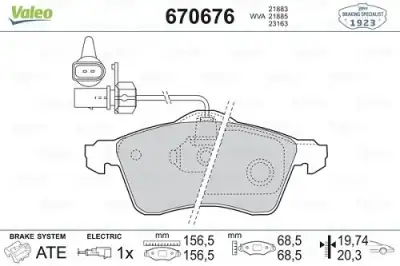 VALEO 670676 Fren Balatası Ön - 3. Görsel