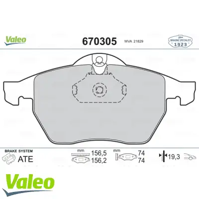 VALEO 670305 Fren Balatası Ön - 3. Görsel