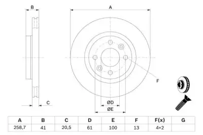 BOSCH 0986478124 Fren Diski Ön - 5. Görsel