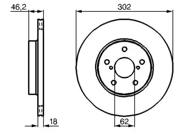 BOSCH 0986478490 Fren Diski Ön - 5. Görsel