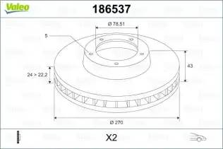 VALEO 186537 Fren Diski Ön